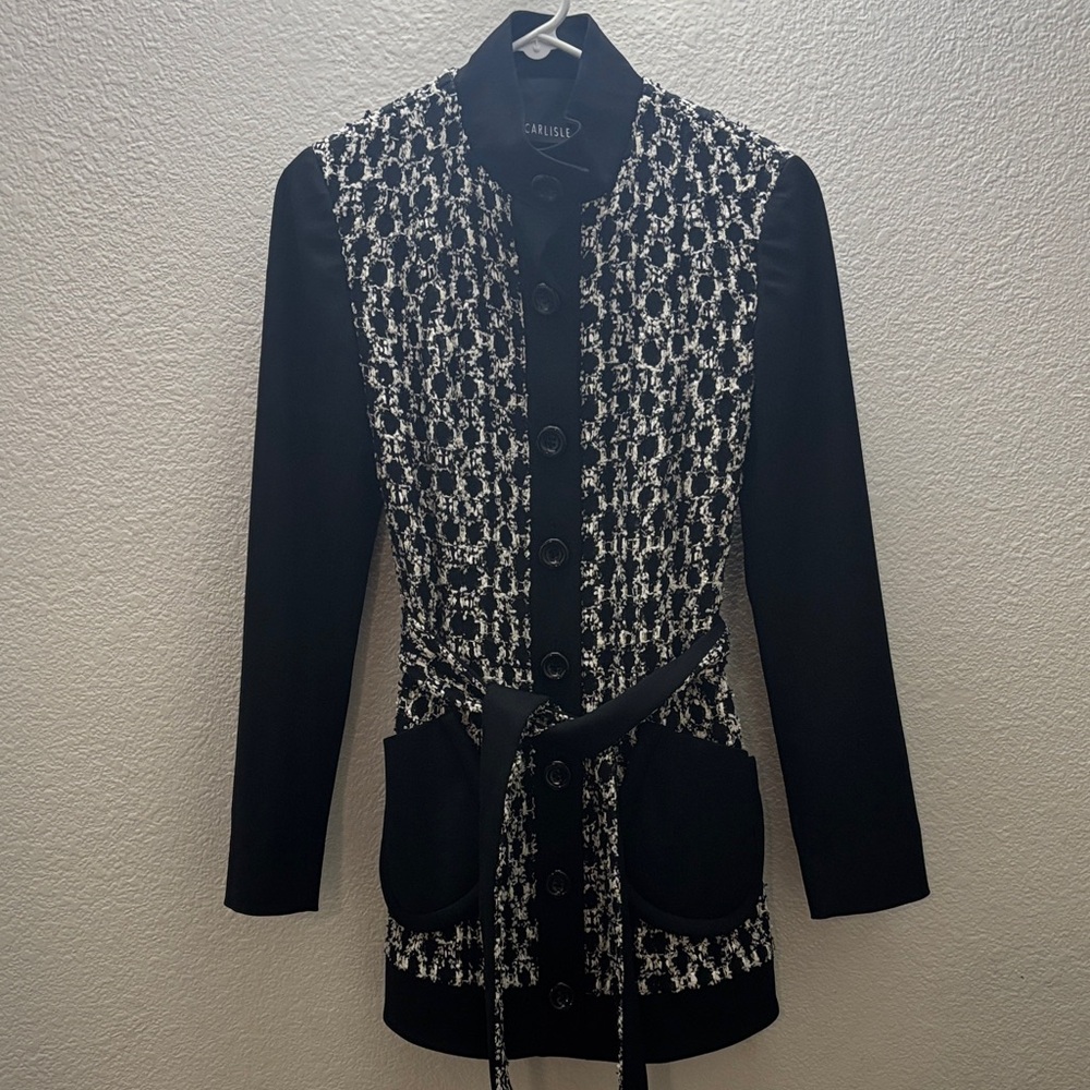 Vintage Carlisle Black and White Patterned Blazer